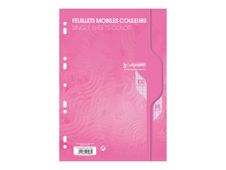 Calligraphe - feuilles simples A4 - 100 pages - grands carreaux (Seyes) - perforées - rose