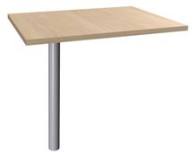 Extension IDRA/DUAL sur pied tube - 80 x 60 cm - Pied alu - plateau imitation Chêne clair