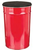 Pierre Henry - Poubelle pouf 33L - métal - rouge