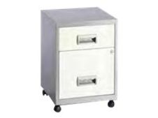 Caisson mobile - 2 tiroirs - alu/blanc