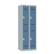 Vestiaire multicases - 2 colonnes - 4 portes - 180 x 60 x 50 cm - gris/bleu