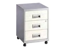 Caisson mobile - 3 tiroirs - alu/blanc