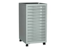 Desserte de rangement 12 tiroirs - gris/gris