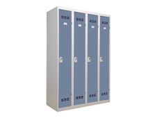 Vestiaire Industrie Propre - 4 portes - 180 x 120 x 50 cm - gris/bleu