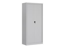 Armoire haute monobloc Class 900 - 180 x 90 x 43 cm - corps et rideaux gris