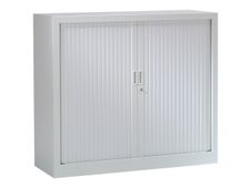 Armoire mi-haute monobloc à rideaux GENERIC - 100 x 120 x 43 cm - gris