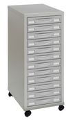 Module de rangement à roulettes 12 tiroirs - gris