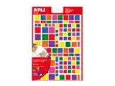 Apli - 6 feuilles gommettes carrées - coloris assortis
