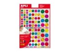Apli - 6 feuilles gommettes rondes - coloris assortis métallisés