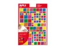 Apli - 6 feuilles gommettes carrées - coloris assortis métallisés