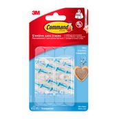 Command -  Pack de 6 crochets et 8 languettes transparents
