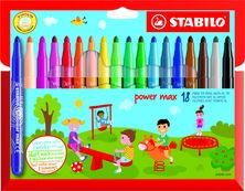 STABILO Power max - 18 Feutres - pointe large - couleurs assorties