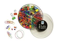 Safetool - Kit de fixation avec pinces repliables, trombones, punaises et bandes de caoutchouc