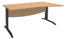 Bureau droit IDRA - Vague à droite - L140 cm - Pieds anthracite - Plateau imitation Hêtre