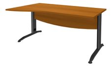 Bureau droit IDRA - Vague à gauche - L140 cm - Pieds anthracite - plateau imitation Merisier