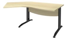 Bureau 135° IDRA - retour d'angle à gauche - L180 cm - Pieds anthracite - plateau imitation Erable