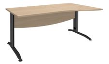 Bureau droit IDRA - Vague à droite - L140 cm - Pieds anthracite - plateau imitation Chêne