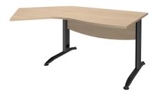 Bureau 135° IDRA - retour d'angle à gauche - L180 cm - Pieds anthracite - plateau imitation Chêne clair