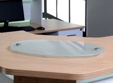 Top d'accueil en verre dépoli pour banque d'accueil LUMINA