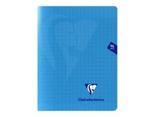 Clairefontaine Mimesys - Cahier polypro 17 x 22 cm - 96 pages - grands carreaux (Seyes) - bleu