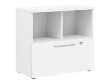 Rangement bas YES ! - L80 x H74 x P42 - 2 cases / 1 tiroir - Façade et dessus blanc