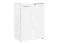Armoire mi-haute YES ! - L80 x H109 x P42 - 2 portes - Façade et dessus blanc