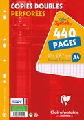 Clairefontaine - copies doubles - 440 pages - A4 - grands carreaux (Seyes) - perforées