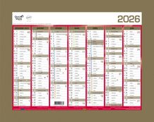 Quo Vadis - Calendrier bancaire 7 mois par face - 21 x 27 cm - or