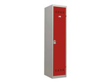 Vestiaire Industrie Salissante - 1 porte - 180 x 40 x 50 cm - gris/rouge
