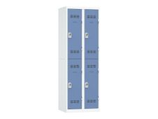 Vestiaire multicases - 2 colonnes - 4 portes - 180 x 60 x 50 cm - gris/bleu