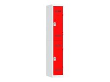 Vestiaire multicases - 1 colonne - 2 portes - 180 x 30 x 50 cm - gris/rouge