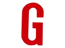 Pickup - Étiquette autocollante - 150 mm - Lettre G - rouge brillant