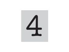 Pickup Déco Maud - Étiquette autocollante 60 mm - Chiffre 4 - noir