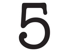 Pickup Déco Maud - Étiquette autocollante 60 mm - Chiffre 5 - noir