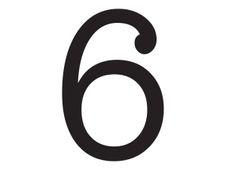 Pickup Déco Maud - Étiquette autocollante 60 mm - Chiffre 6 - noir