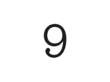 Pickup Déco Maud - Étiquette autocollante 60 mm - Chiffre 9 - noir