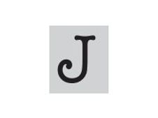 Pickup Déco Maud - Étiquette autocollante 60 mm - Lettre J - noir