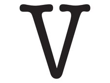 Pickup Déco Maud - Étiquette autocollante 60 mm - Lettre V - noir