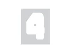 Pickup Déco Anna - Étiquette autocollante 60 mm - Chiffre 4 - blanc