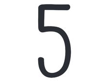 Pickup Déco Mila - Étiquette autocollante 60 mm - Chiffre 5 - noir