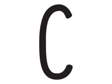 Pickup Déco Mila - Étiquette autocollante 60 mm - Lettre C - noir