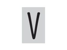 Pickup Déco Mila - Étiquette autocollante 60 mm - Lettre V - noir