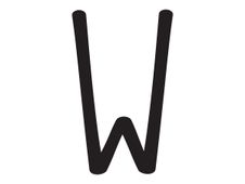 Pickup Déco Mila - Étiquette autocollante 60 mm - Lettre W - noir