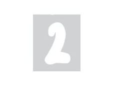 Pickup Déco Emma - Étiquette autocollante 70 mm - Chiffre 2 - blanc