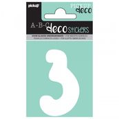 Pickup Déco Emma - Étiquette autocollante 70 mm - Chiffre 3 - blanc