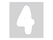 Pickup Déco Emma - Étiquette autocollante 70 mm - Chiffre 4 - blanc