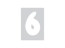 Pickup Déco Emma - Étiquette autocollante 70 mm - Chiffre 6 - blanc