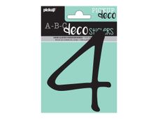 Pickup Déco Lynn - Étiquette autocollante 120 mm - Chiffre 4 - noir