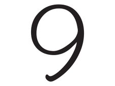 Pickup Déco Lynn - Étiquette autocollante 120 mm - Chiffre 9 - noir