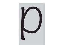 Pickup Déco Lynn - Étiquette autocollante 120 mm - Lettre P - noir